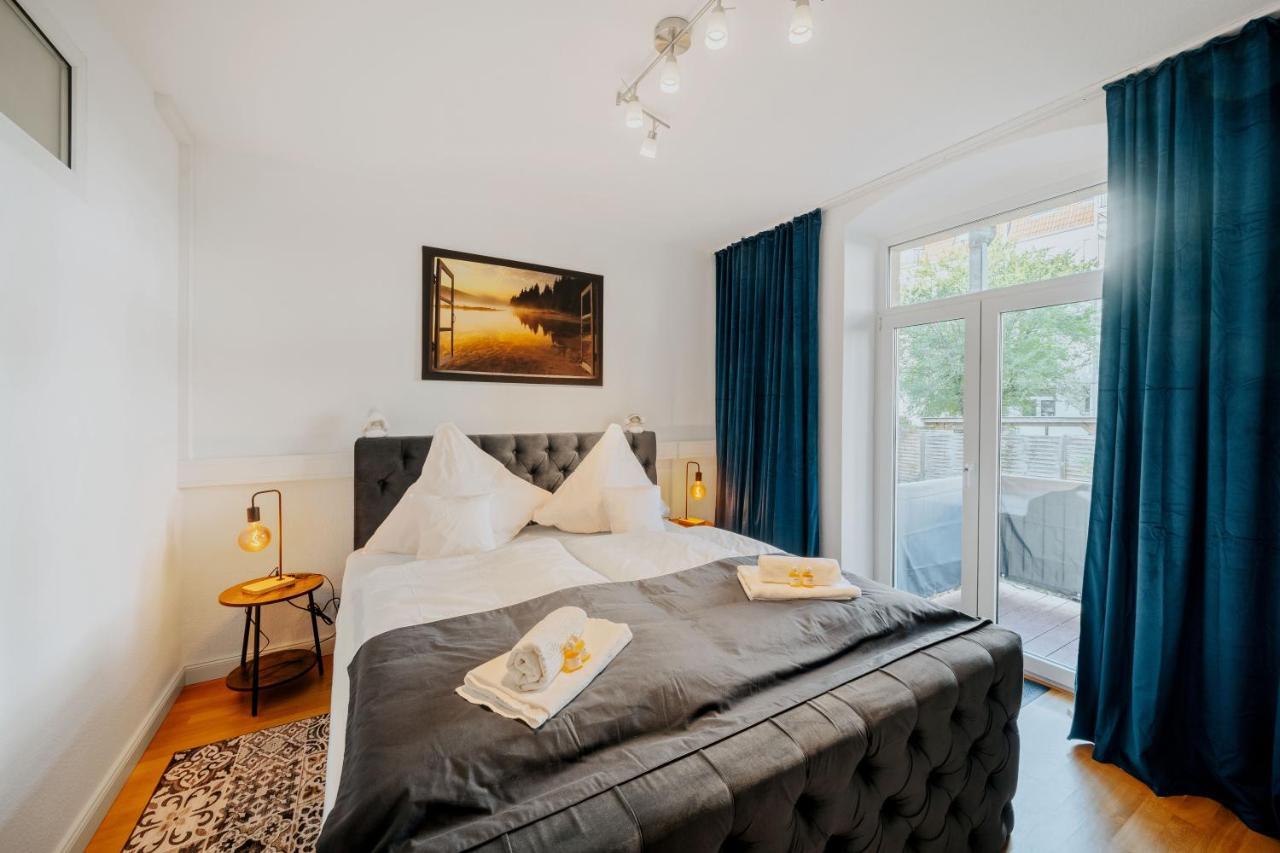 Blissplace 3 Zi Premium Apartment Nahe Getec Arena Mit Kingsize Betten Und Balkon Magdeburg Exterior photo